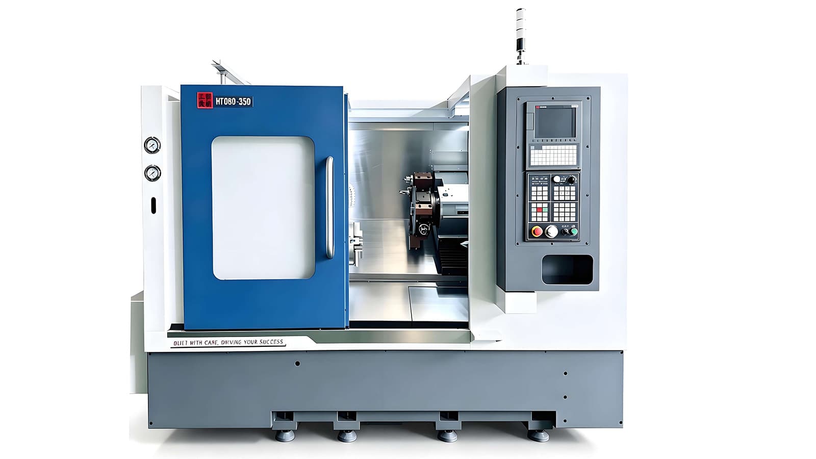 CNC lathe for shaft machining.